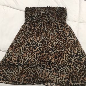Super cute animal print tube top with sheer bottom